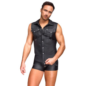 Herren Shirt In Mattlook - Schwarz