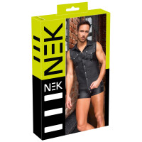 Herren Shirt In Mattlook - Schwarz