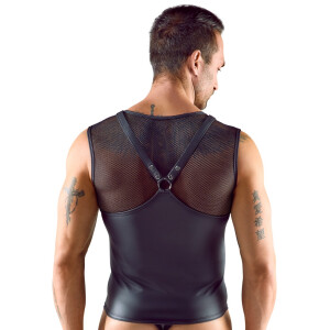 Herren Shirt  im Brustharness-Style - Schwarz
