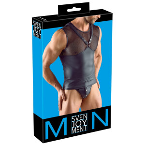 Herren Shirt  im Brustharness-Style - Schwarz