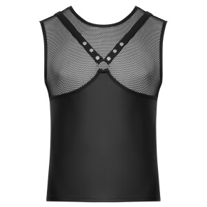 Herren Shirt  im Brustharness-Style - Schwarz