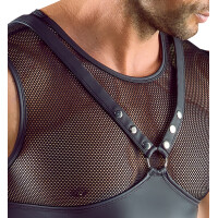 Herren Shirt  im Brustharness-Style - Schwarz