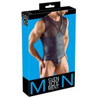 Herren Shirt  im Brustharness-Style - Schwarz