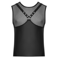 Herren Shirt  im Brustharness-Style - Schwarz