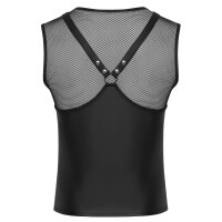 Herren Shirt  im Brustharness-Style - Schwarz