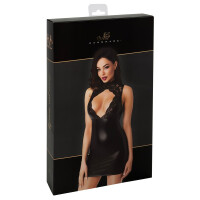 Noir Temptation - Minikleid im Powerwetlook mit Spitzen