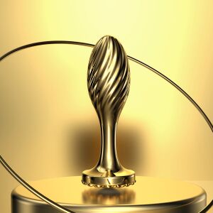 Analplug Birne - Golden mit Dekoperle