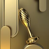 Analplug Birne - Golden mit Dekoperle