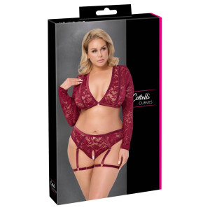 Langarm-Top & Straps-Slip ouvert "ROT"