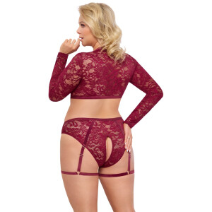 Langarm-Top & Straps-Slip ouvert "ROT"