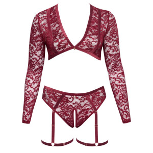 Langarm-Top & Straps-Slip ouvert "ROT"