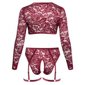 Langarm-Top & Straps-Slip ouvert "ROT"