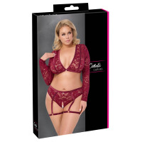 Langarm-Top & Straps-Slip ouvert "ROT"