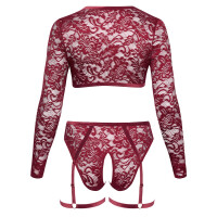 Langarm-Top & Straps-Slip ouvert "ROT"