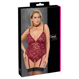 Straps-Body ouvert mit Halsband "ROT"