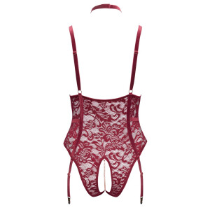 Straps-Body ouvert mit Halsband "ROT"