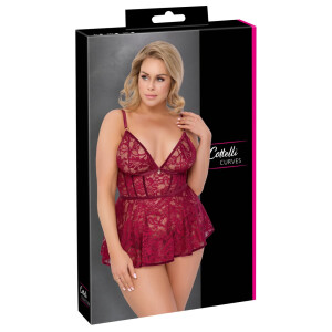 Babydoll und Slip ouvert "ROT"