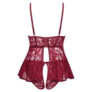 Babydoll und Slip ouvert "ROT"