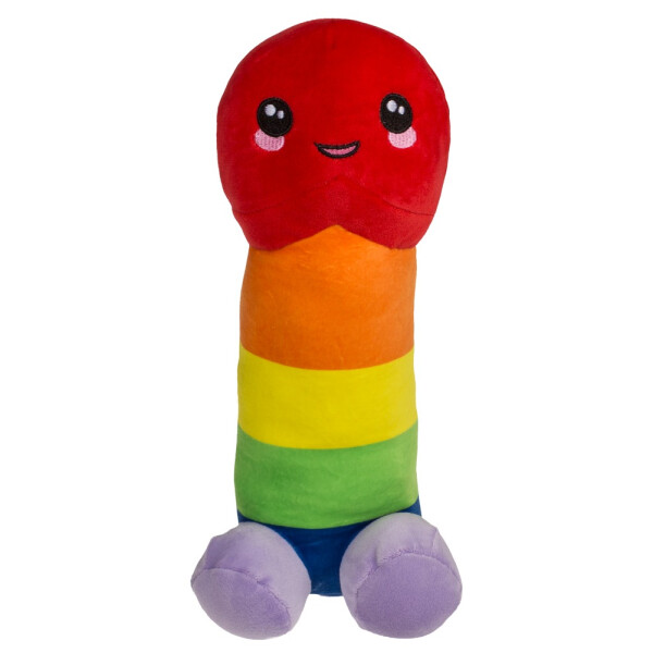 Plüsch-Penis Regenbogen 30 cm