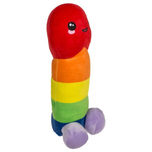 Plüsch-Penis Regenbogen 30 cm