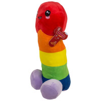 Plüsch-Penis Regenbogen 30 cm