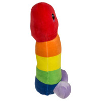 Plüsch-Penis Regenbogen 30 cm