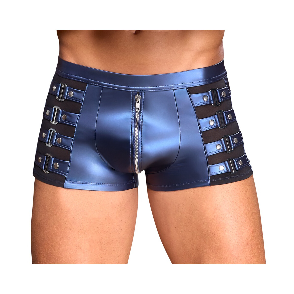 Enge betonende Hose im Metallic-Mattlook mit Powernet und Ni