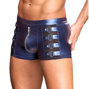Enge betonende Hose im Metallic-Mattlook mit Powernet und Nieten-Riemen