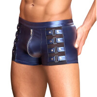 Enge betonende Hose im Metallic-Mattlook mit Powernet und Nieten-Riemen