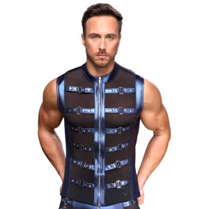 Freizeits Shirt im Metallic-Mattlook mit Nietenriemen von NEK
