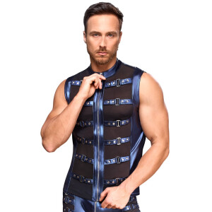 Freizeits Shirt im Metallic-Mattlook mit Nietenriemen von NEK