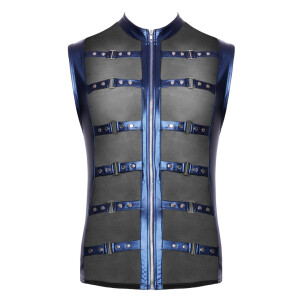 Freizeits Shirt im Metallic-Mattlook mit Nietenriemen von NEK