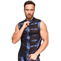 Freizeits Shirt im Metallic-Mattlook mit Nietenriemen von NEK