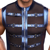 Freizeits Shirt im Metallic-Mattlook mit Nietenriemen von NEK
