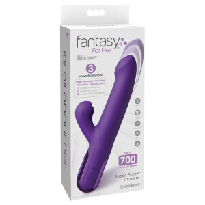 Fantasy For Her Super Sonix Thruster - Rabbitvibrator mit Stoß- & Leck-Funktion