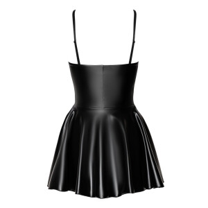 Minikleid im edlen Powerwetlook - Schwarz