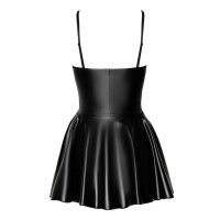 Minikleid im edlen Powerwetlook - Schwarz
